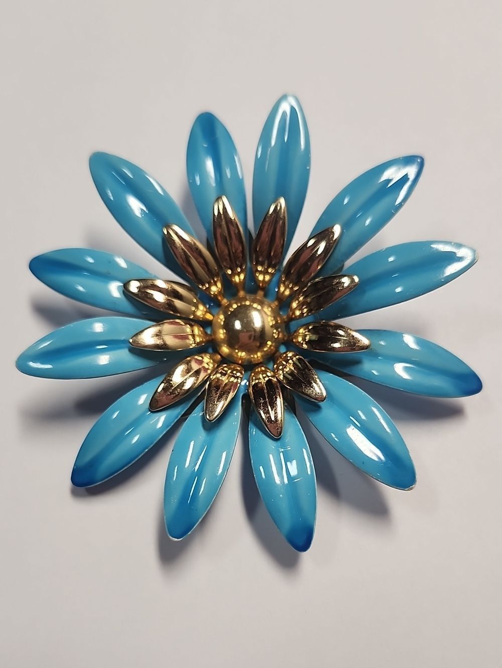 Vintage Sarah Coventry Painted Flower Brooch